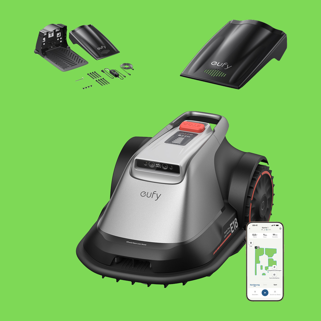 Anker eufy Mähroboter E18 +Anker eufy Ladestation-Kombination für Mähroboter E15/E18
